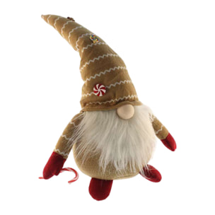 Gnomo sentado decorativo navideño con sombrero, diseño nórdico original