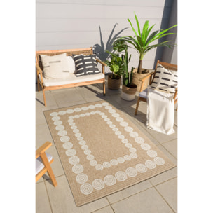 Nature - tapis effet jute blanc