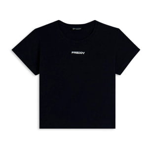 T-shirt comfort fit in jersey elasticizzato con logo