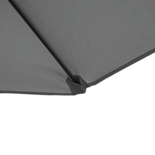 Parasol déporté octogonal inclinable pivotant Ø 256 cm acier polyester gris anthracite