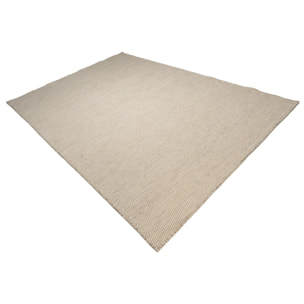 QUENTIN - Tapis rect. 200x290cm laine tissée couleur blanc/marron chiné