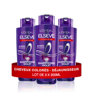 L'Oréal Paris Elseve Color Vive Shampooing Violet Déjaunisseur 3x200ml
