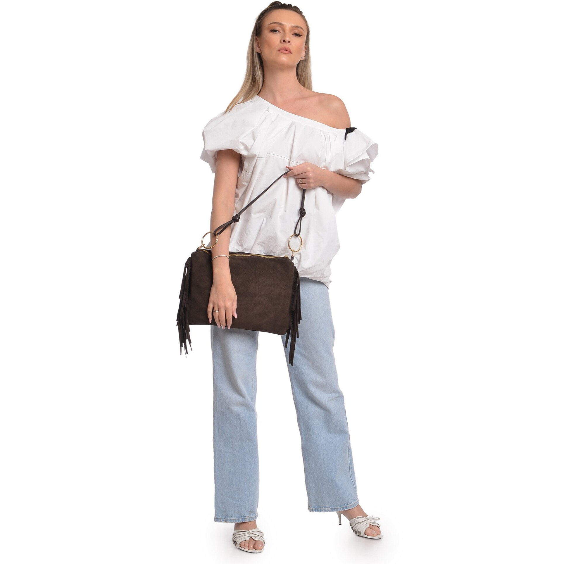 Borsa a tracolla Anna Luchini Marrone