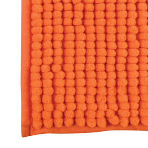 Alfombra de baño MSV "Chenille" antideslizante de microfibra en color naranja 40 x 60 cm