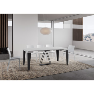 Consola extensible 90x40/300 cm Algo fresno blanco estructura antracita