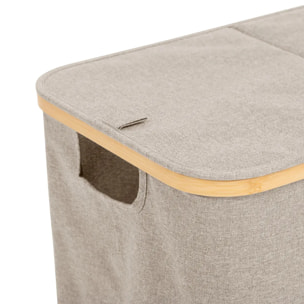 Panier à linge "Tidy box" 80L pliable double gris