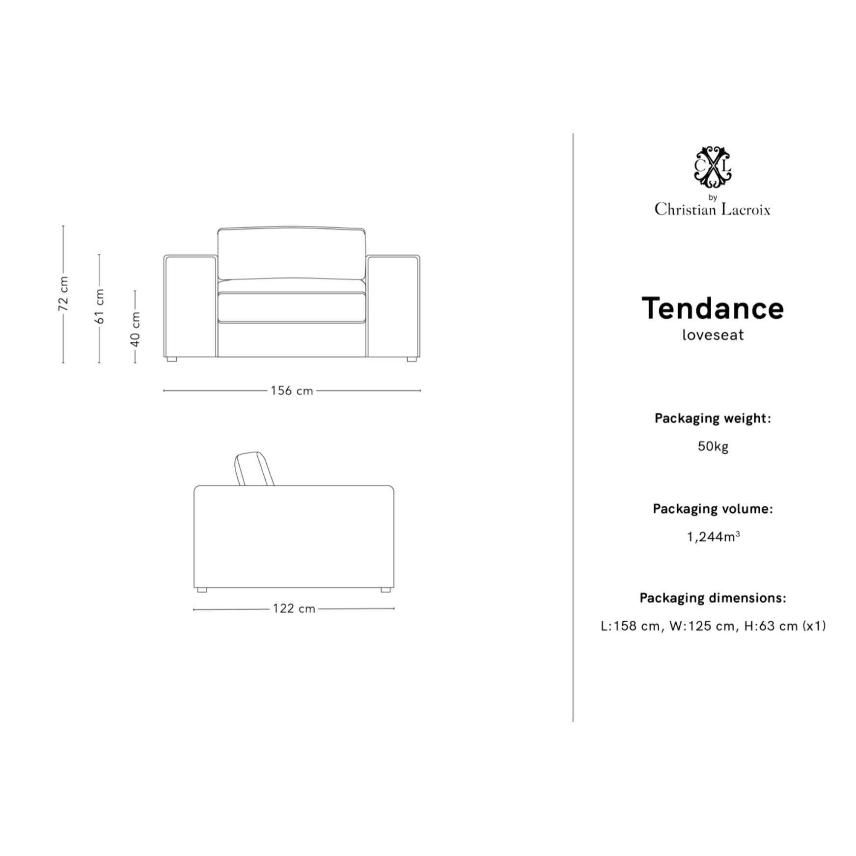 Canapé "Tendance" 1,5 place en tissu structurel blanc