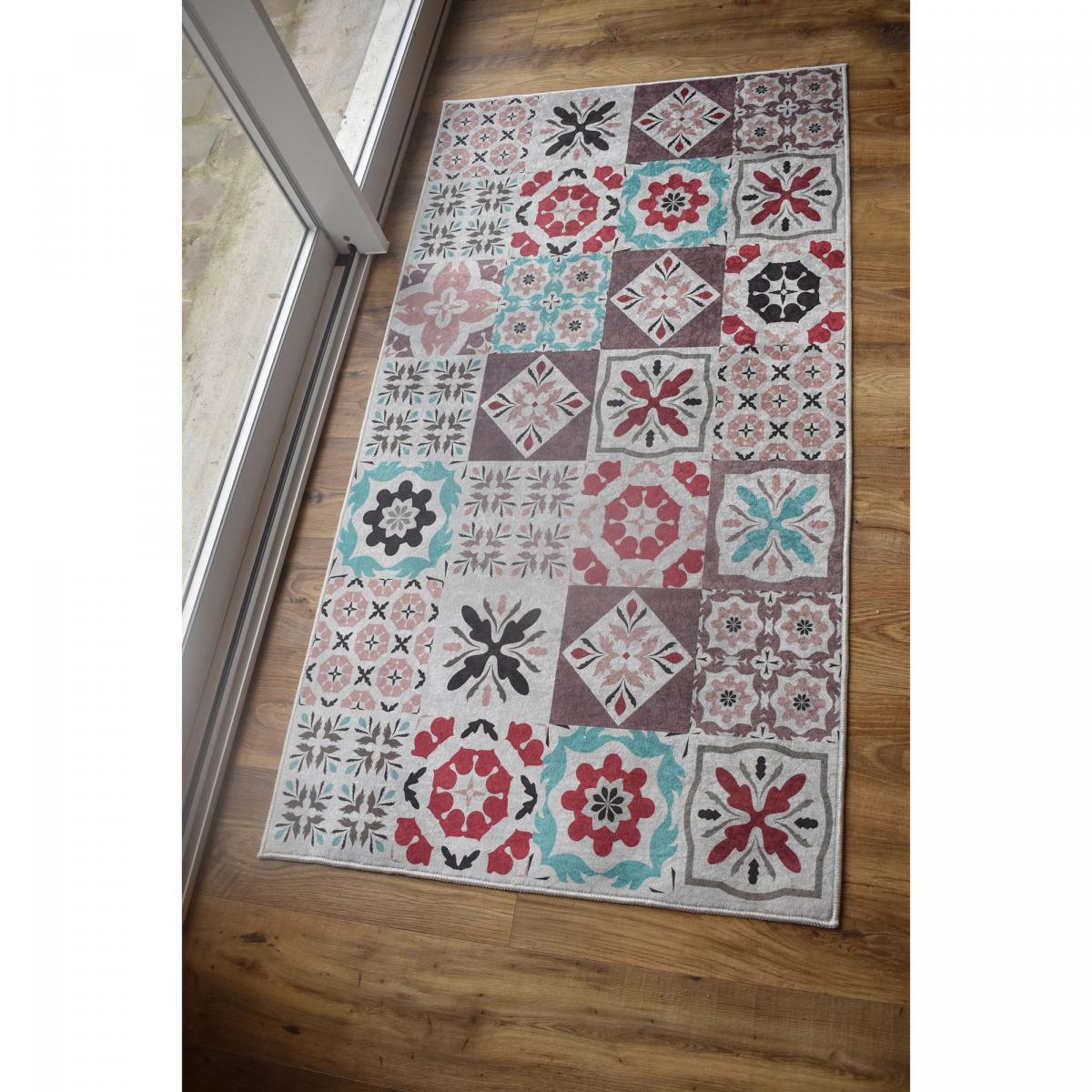 Tapis de cuisine motif carreaux de ciment GANA