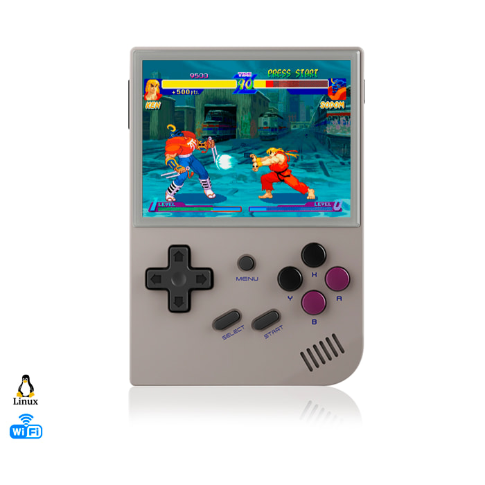 DAM Consola emulador multiplataforma RG35XX. Pantalla 3,5" IPS; Quad Core 384 MHz, 16GB. S.O. Linux. +5.000 juegos. 11,7x2x8,1 Cm. Color: Beige