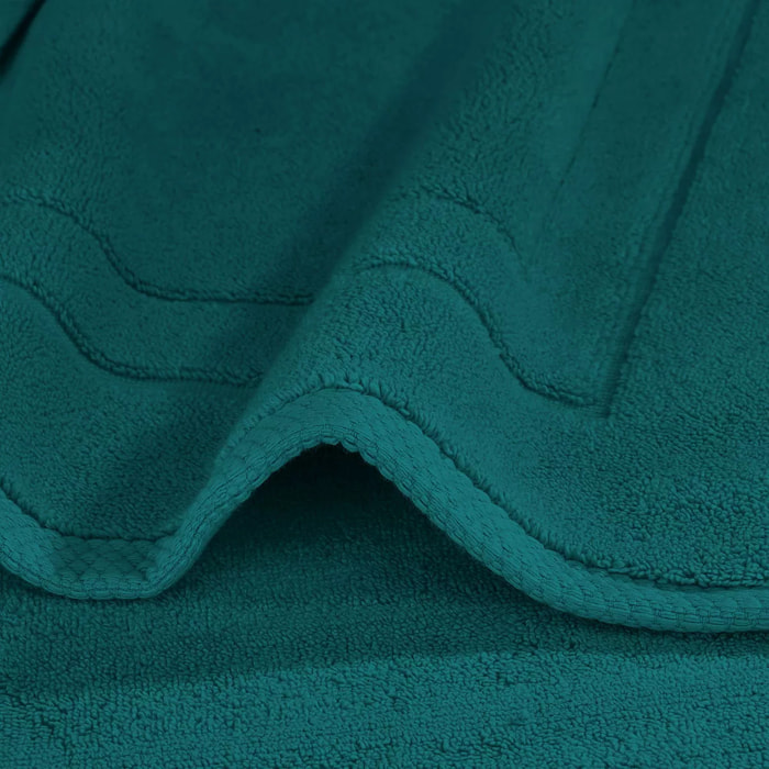 Tapis de bain pur coton 900 g/m² uni vert Elea emeraude