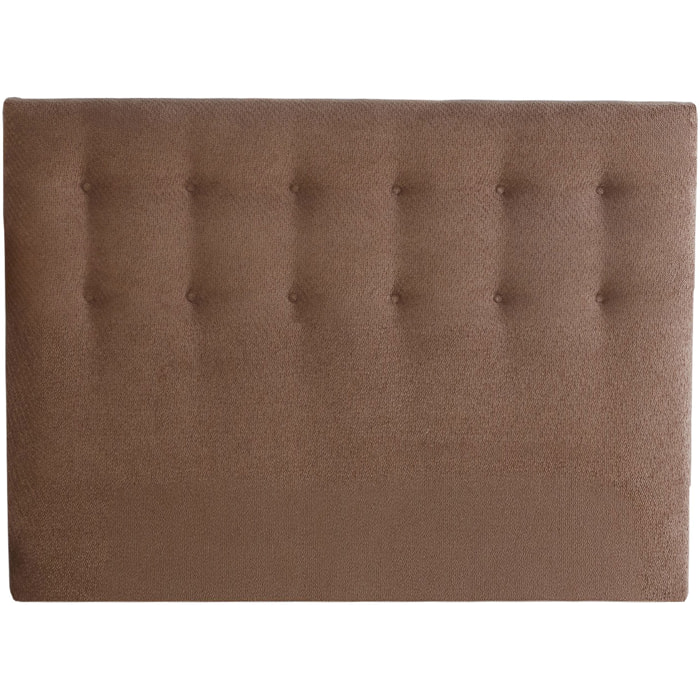 Tête de lit capitonnée Eden moka, chenille bouclettes