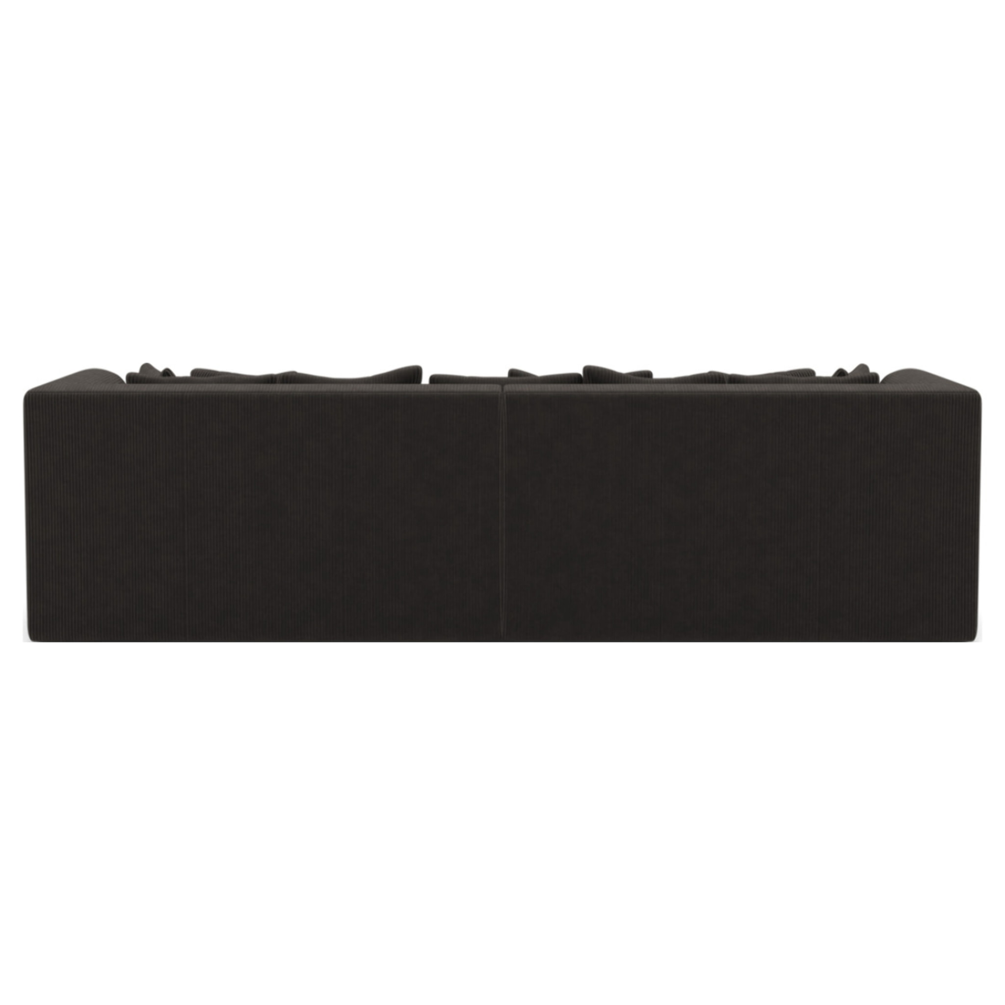 Onyx - canapé droit 4 places avec double méridienne - assise profonde - en velours côtelé - Gris