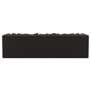 Onyx - canapé droit 4 places avec double méridienne - assise profonde - en velours côtelé - Gris
