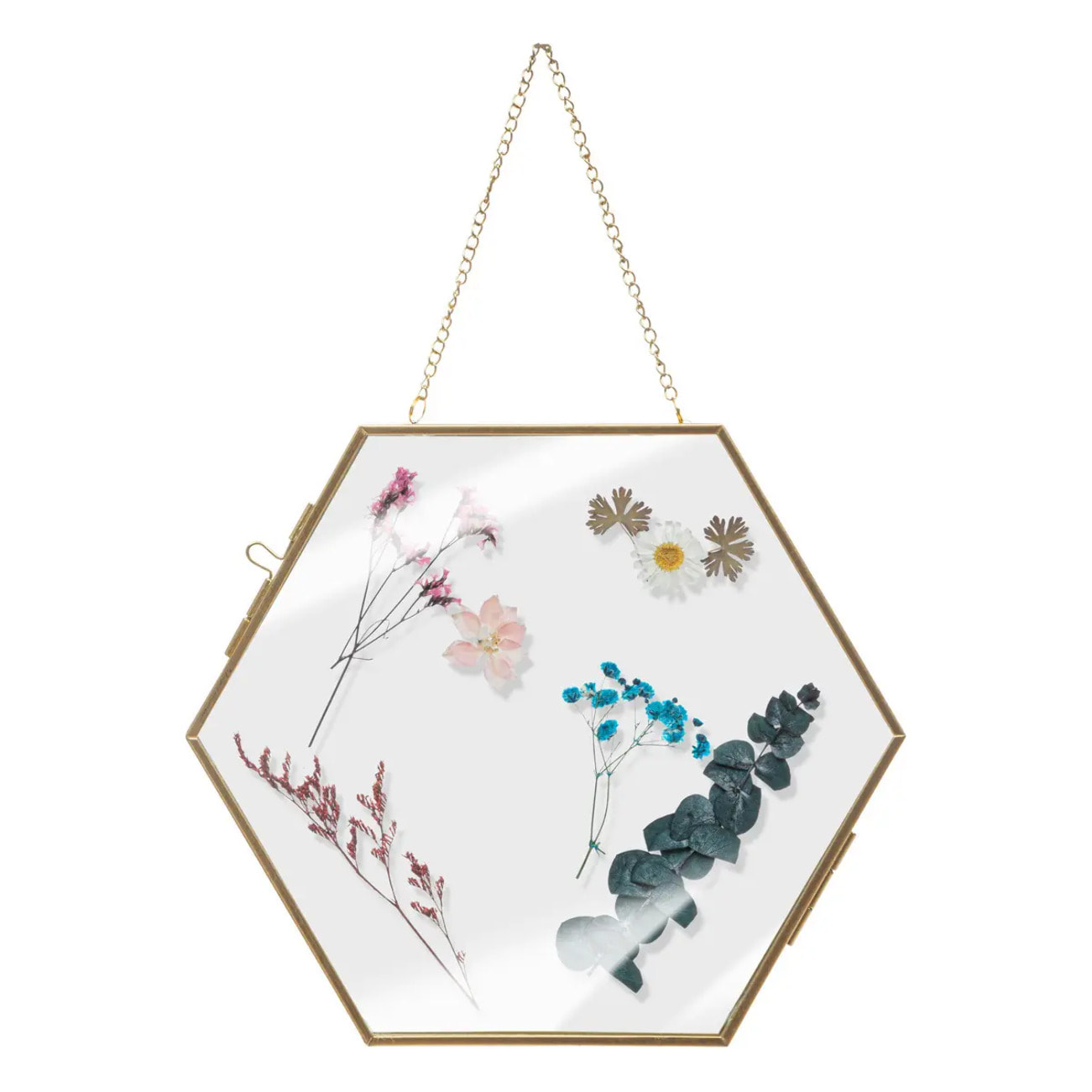 Déco murale "Clea" en verre & métal 21x25cm doré