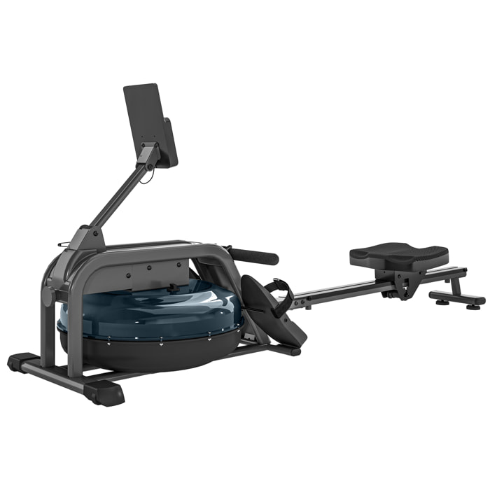 Rameur à eau rameur pliable 6 niveaux de résistance écran LCD multifonction support tablette noir