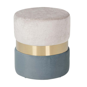 Puff Velvet Azul Gris 40x40x43 Cm