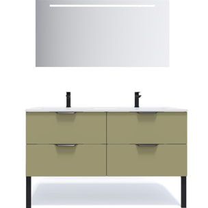 Ensemble double vasque 4 tiroirs + miroir - SOHO