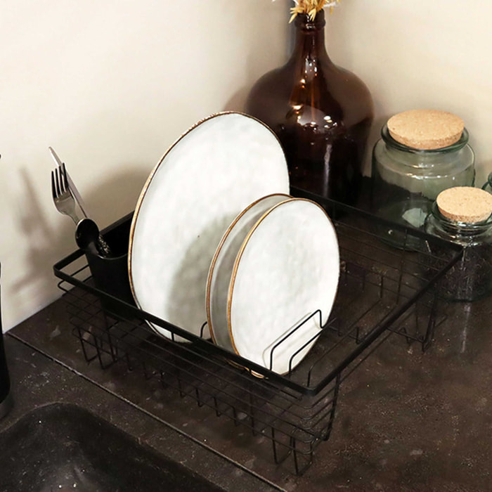 Egouttoir à vaisselle en métal noir