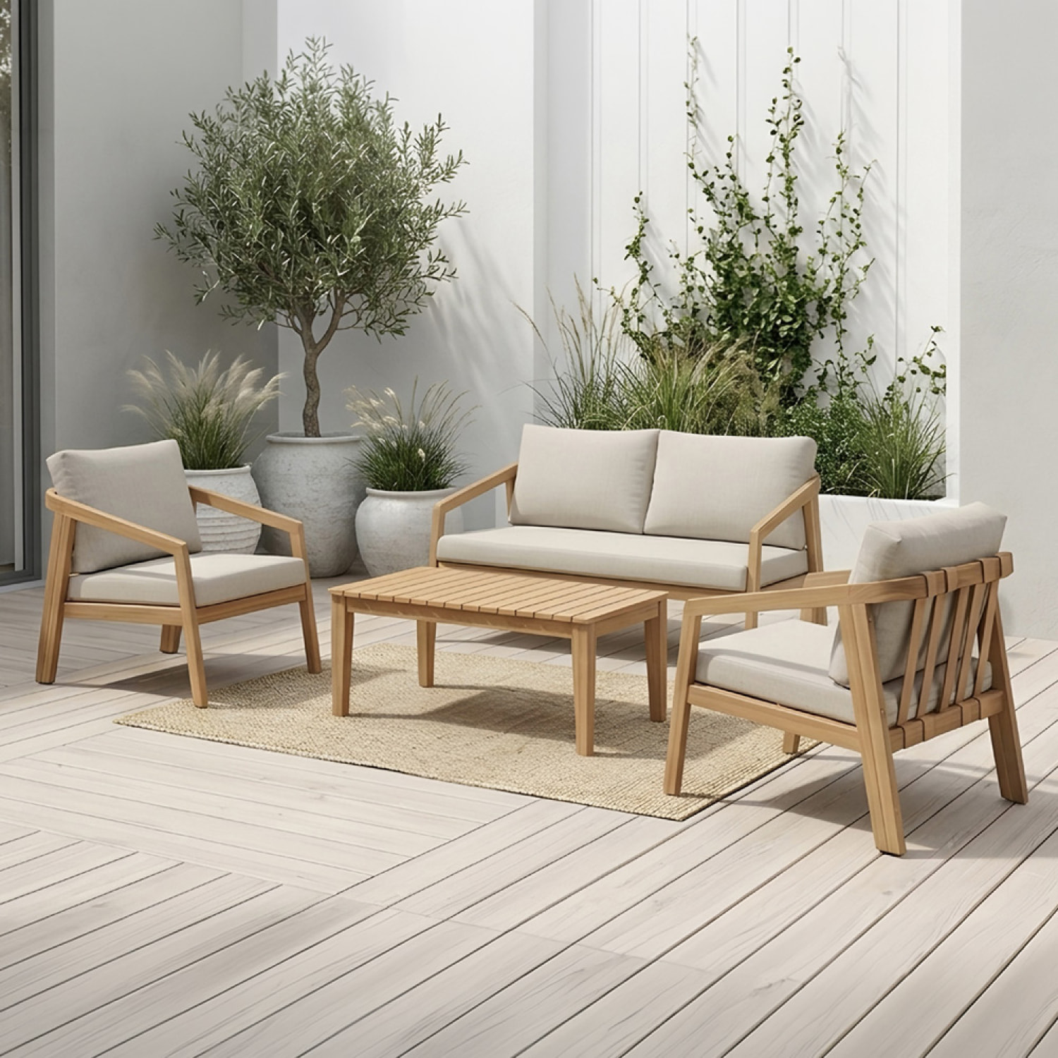 Salon de jardin 4 places en bois d’acacia VINH