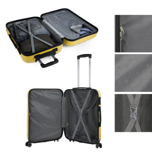 Trolley Mediano 60 Cms  Y Neceser Itaca Diamond Amarillo
