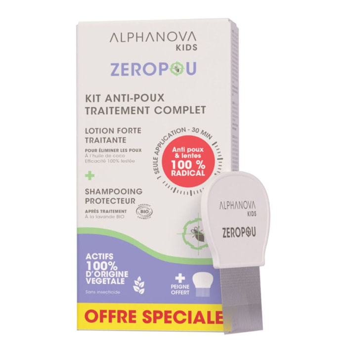 Kids Zeropou - Kit Anti-Poux & Lentes Traitement Complet 1 p