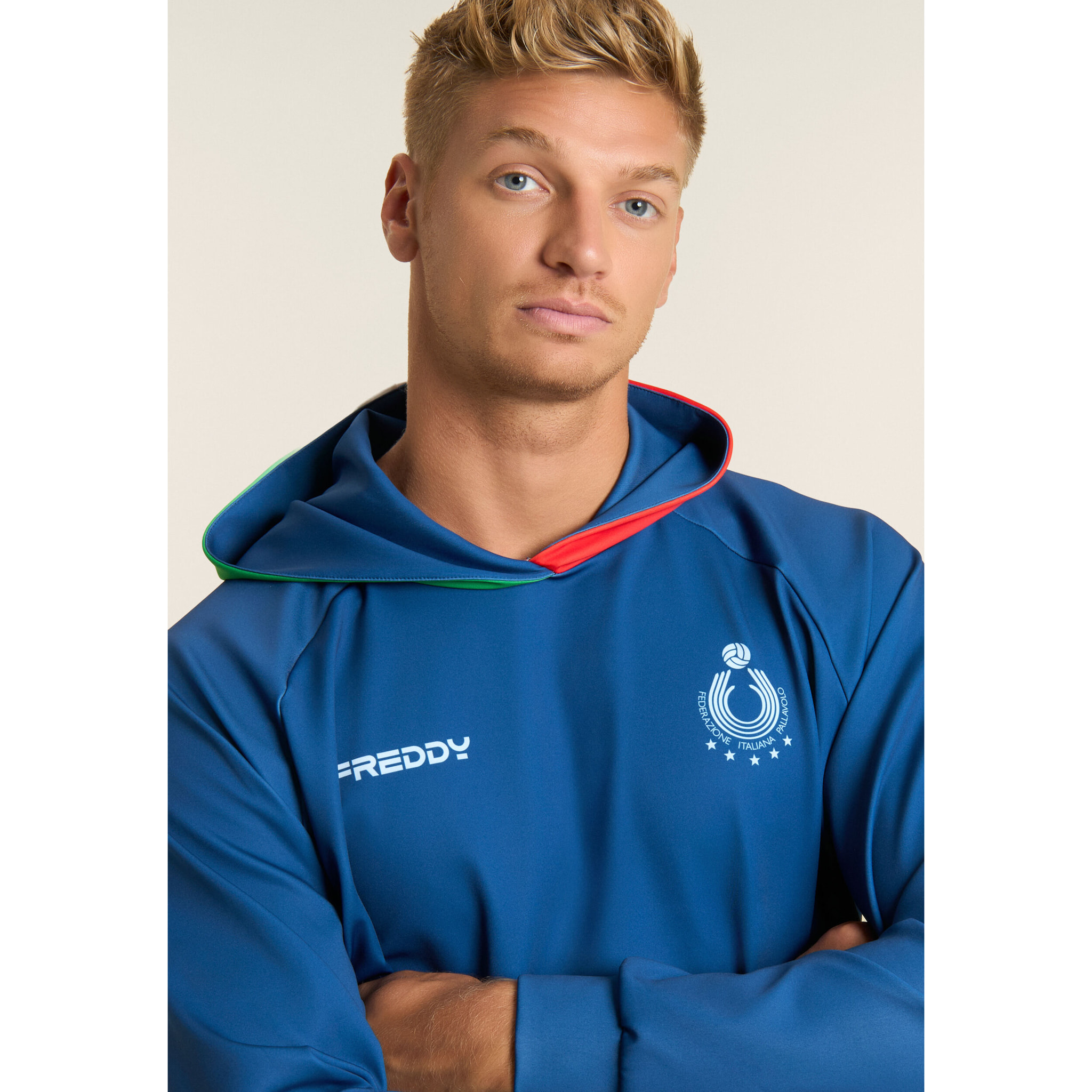 Felpa unisex Beach Volley Italia 2025/26 in scuba tecnico