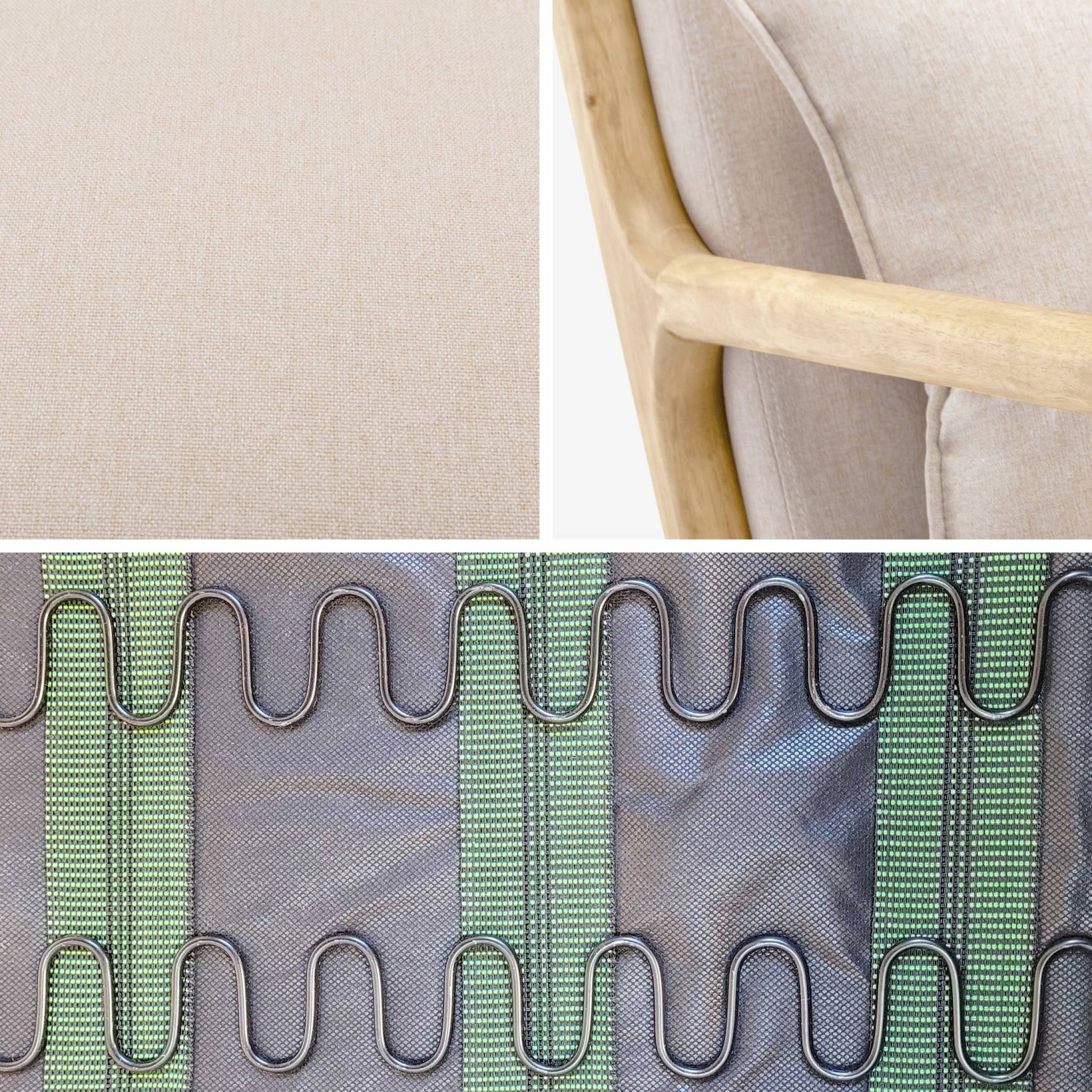 Rocking chair scandinave bois d'hévéa et tissu LORENS