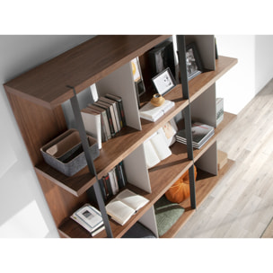 Estantería Angel Cerda madera chapada en nogal 180x40x170cm