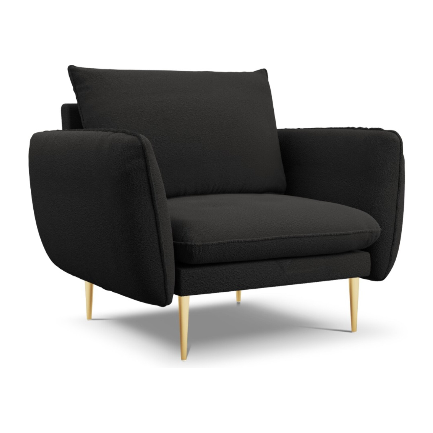 Fauteuil "Vienna" en bouclé noir