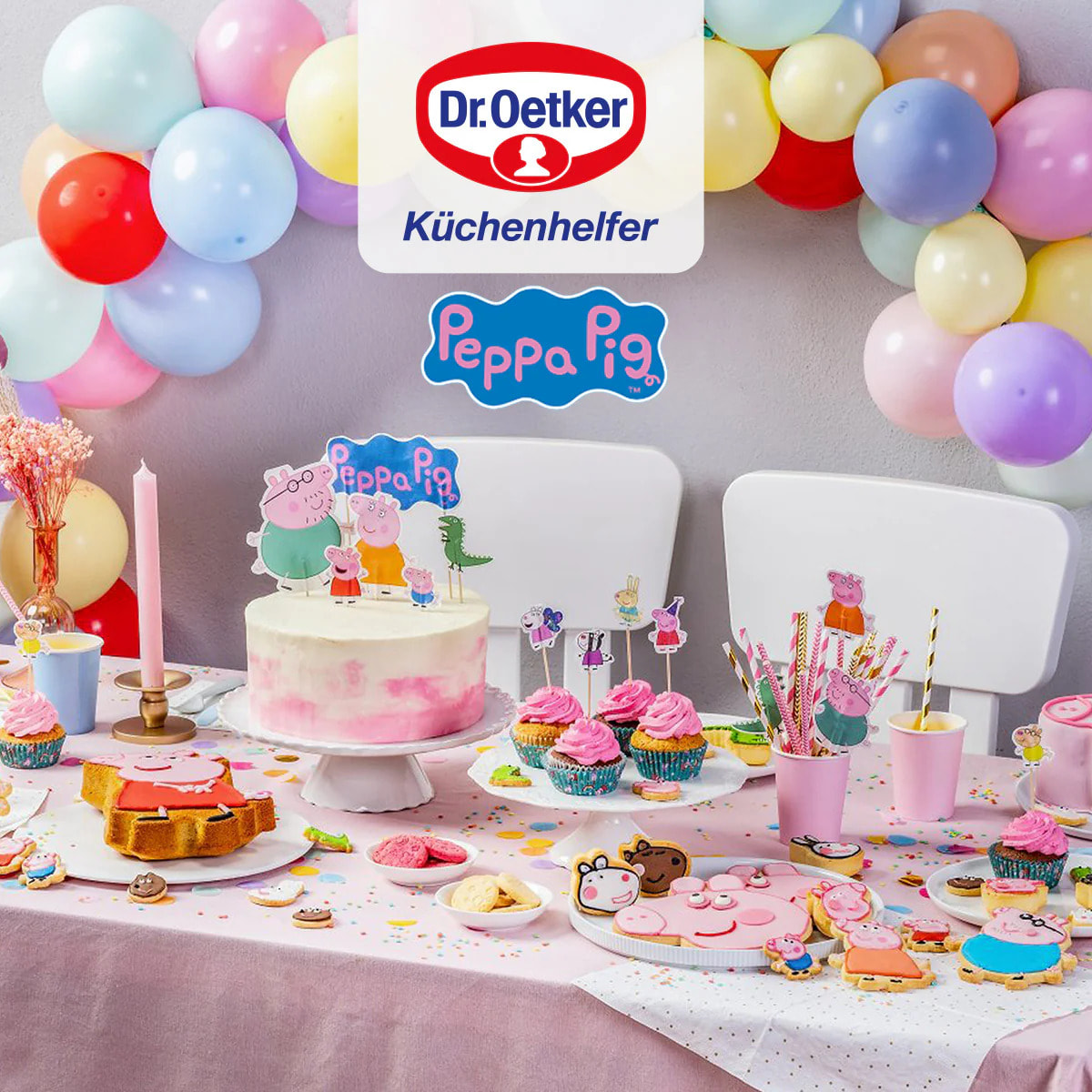 Lot de 2 bougies en cire personnages pour les anniversaires des enfants Dr. Oetker Peppa Pig