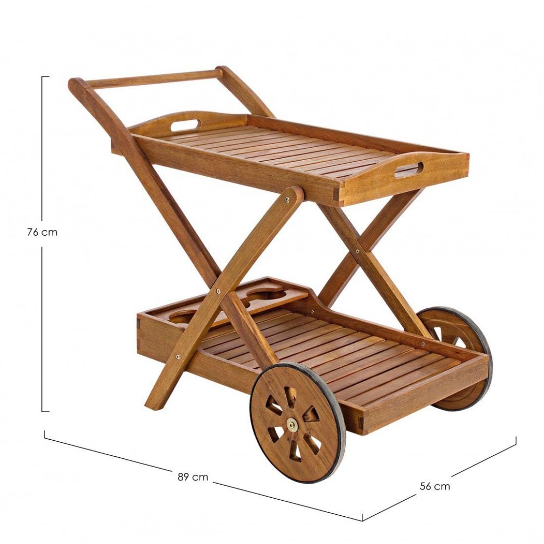Carrello NOEMI in legno d'acacia