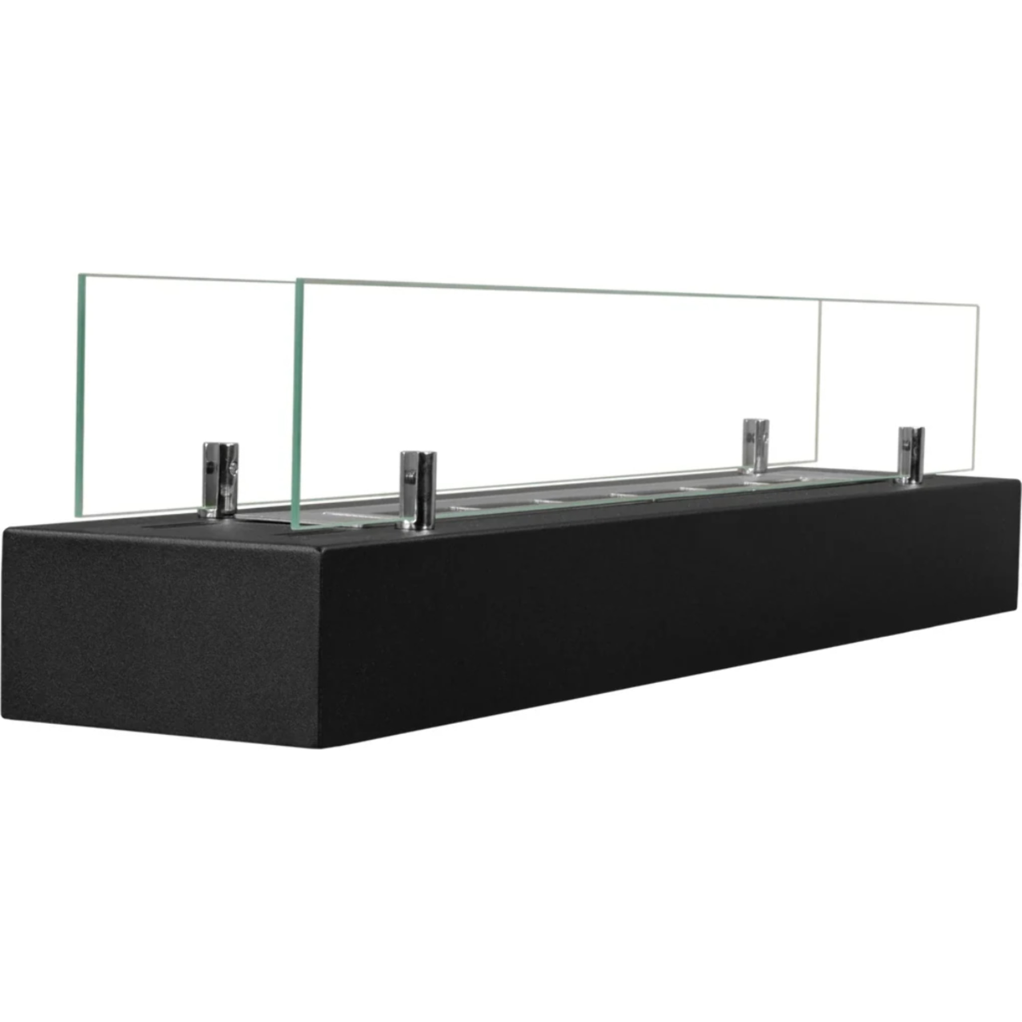 Camino A Bioetanolo Da Appoggio 70x16,7x14,4 cm con Bruciatore 0,75lt in Acciaio Inox Nero