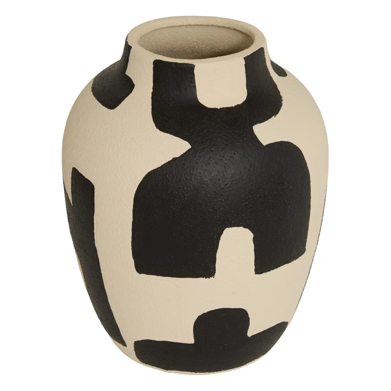 Vase Nyer H.31,5cm beige et noir
