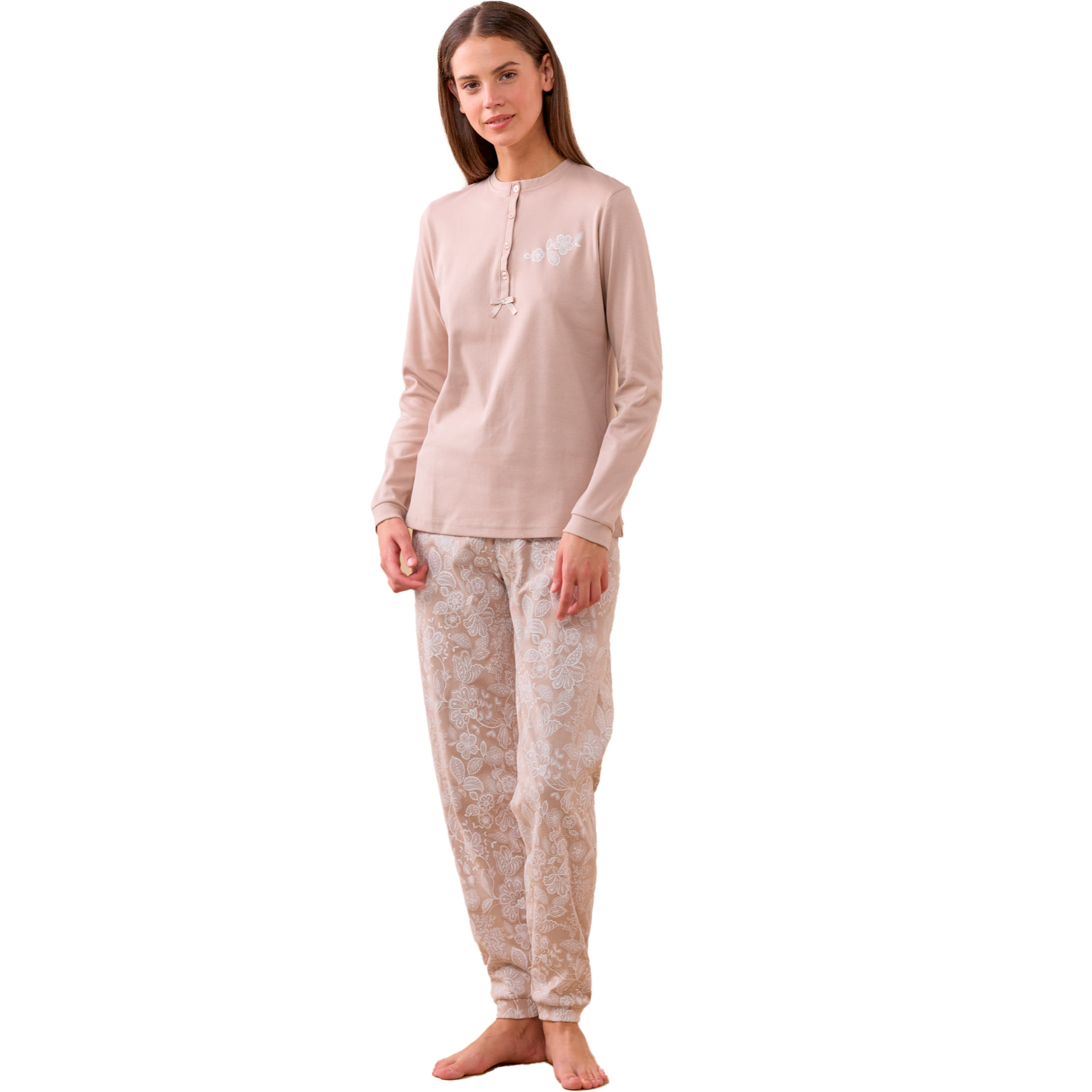 Pigiama donna caldo cotone articolo flory Noidinotte