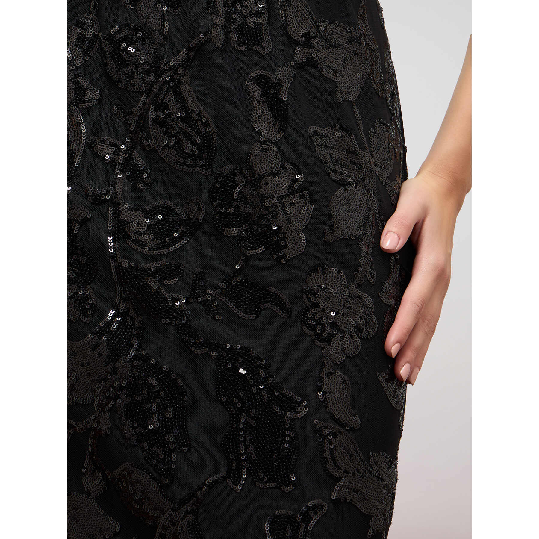 Oltre - Tulle and sequin pencil skirt - Negro