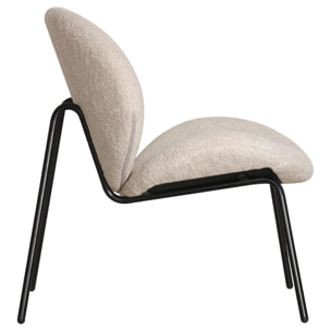 Fauteuil en tissu beige chiné SACHA