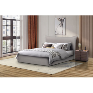 Lit coffre double "Megeve" 140 x 200 cm - Gris