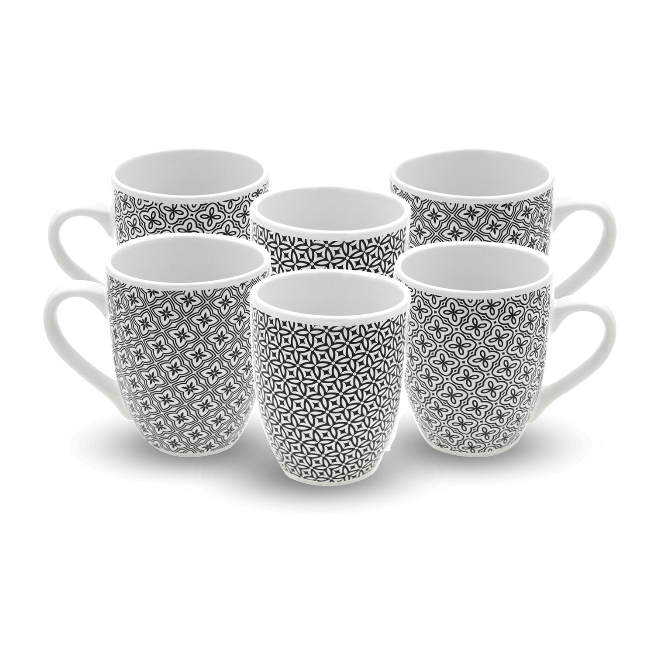 Lot de 6 mugs, VILLA LES PINS