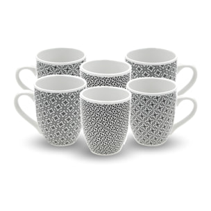 Lot de 6 mugs, VILLA LES PINS