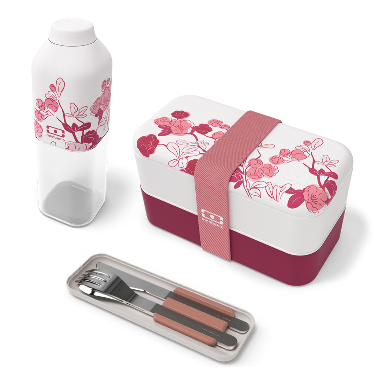 Set repas lunch box 2 étages 1L graphic Magnolia + accessoires