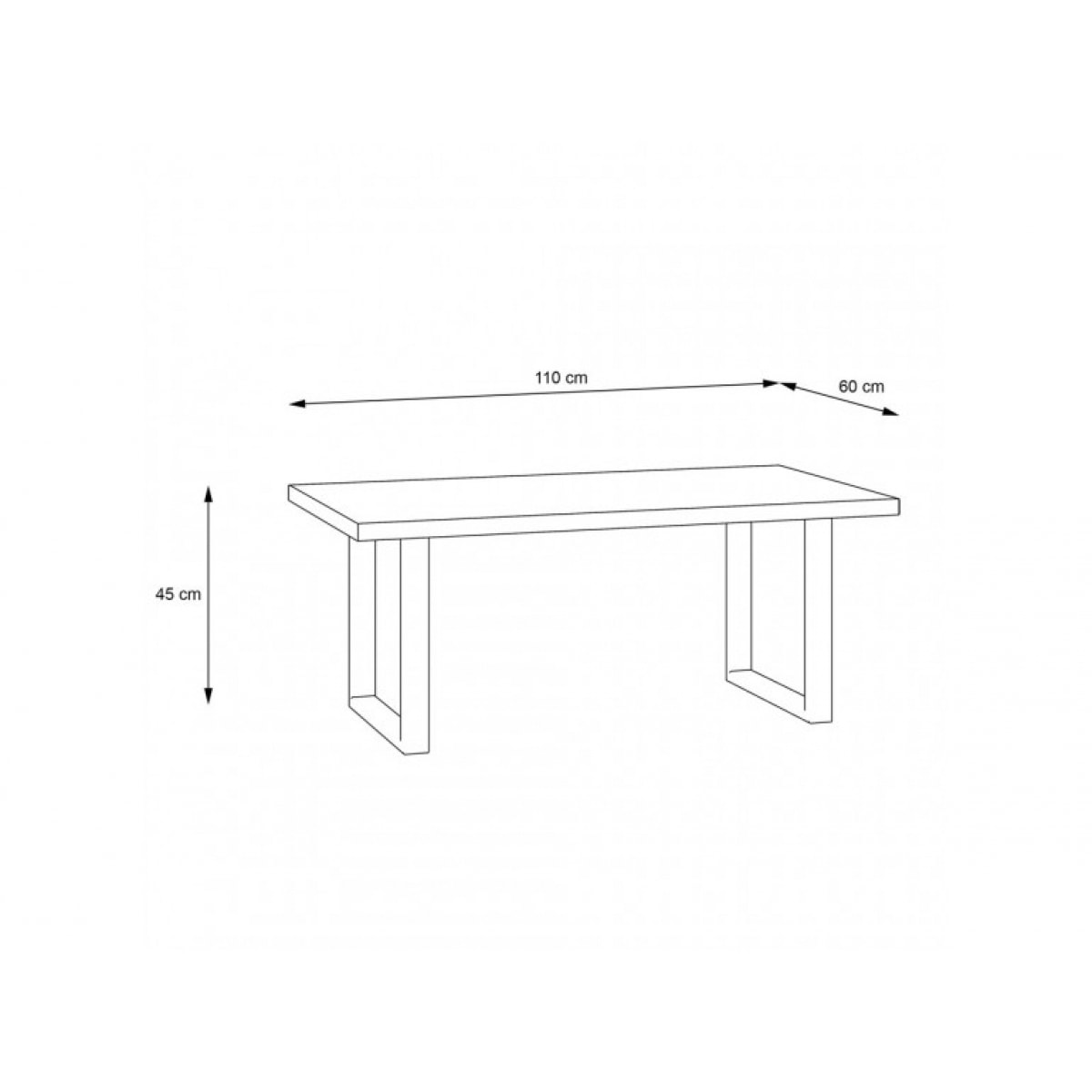 Table basse en bois effet chêne et noir style industriel - YAL