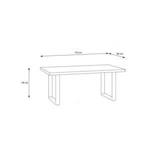 Table basse en bois effet chêne et noir style industriel - YAL