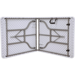 Mesa plegable multifuncional 180 x 75 x 74 cm con fijador de barra metálica con sobre plegable