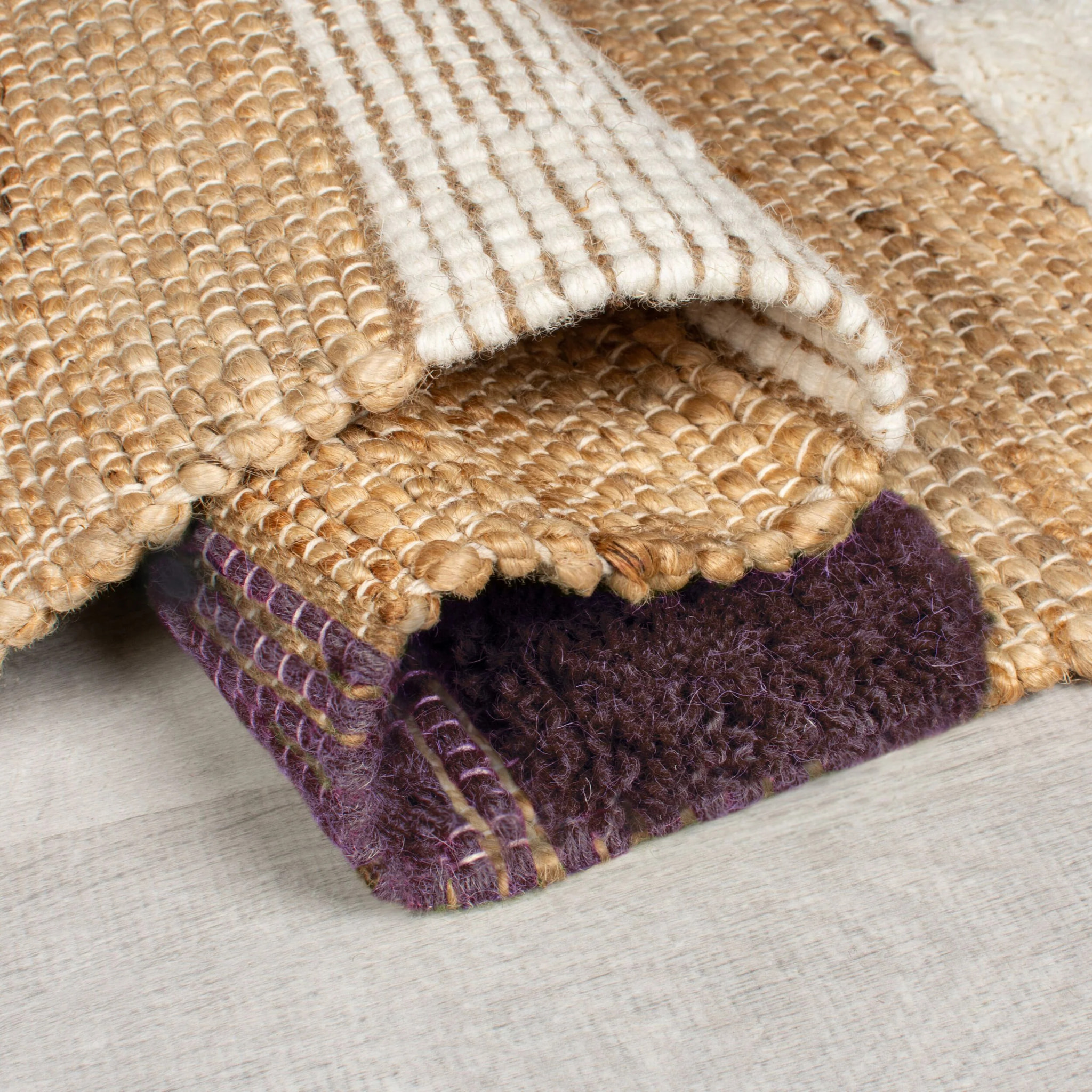 Tapis jute et laine MEDINA BLOCKS