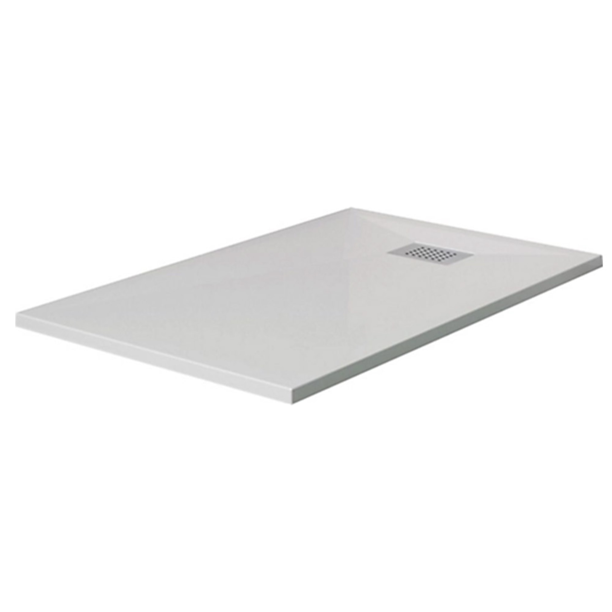 Receveur antidérapant KINEDO 120 x 80 Kinesurf biotec rectangle blanc centré sur la longueur