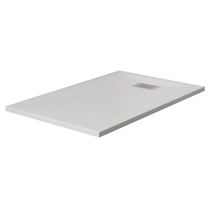 Receveur antidérapant KINEDO 120 x 80 Kinesurf biotec rectangle blanc centré sur la longueur