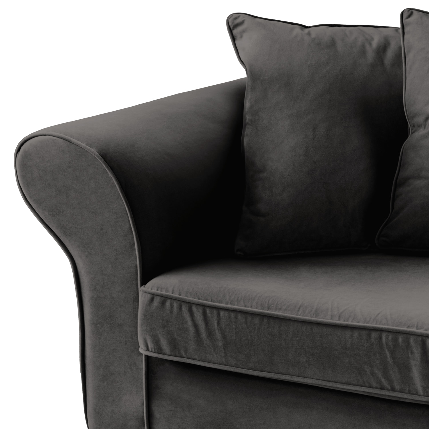 Fauteuil love seat en velours gris OSCAR