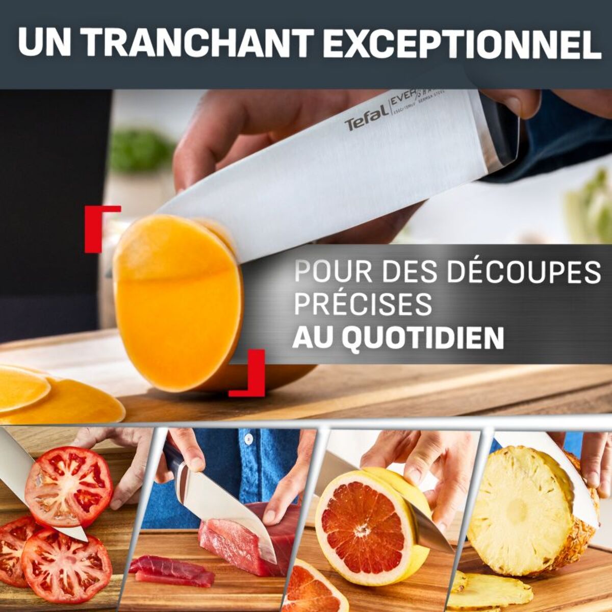 Bloc couteaux TEFAL EverSharp Pro 16.5cm avec aiguiseur