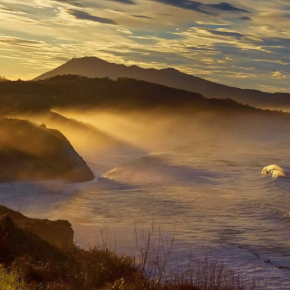 Tableau la corniche du pays basque Toile imprimée