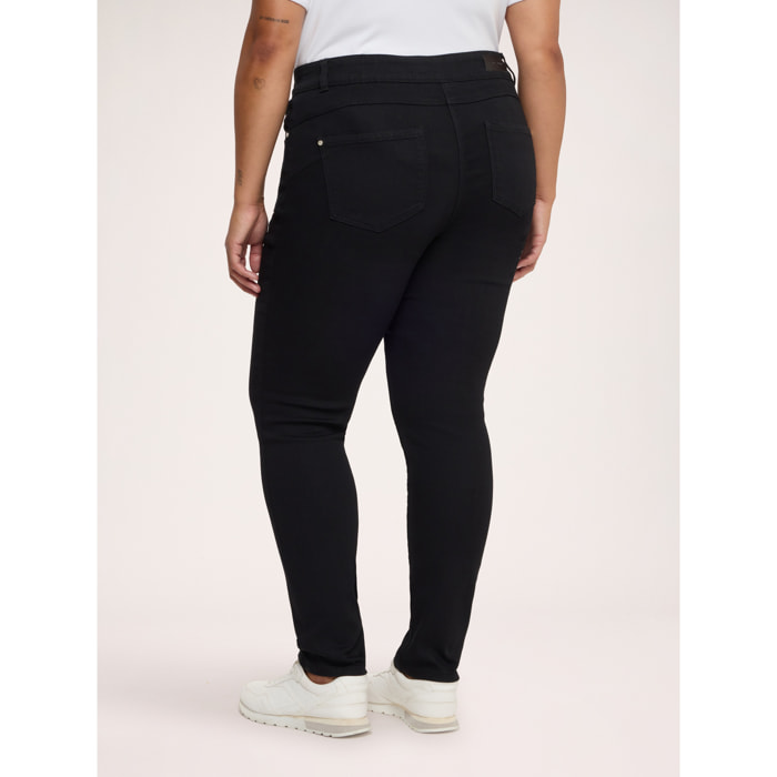 Fiorella Rubino - Jeans Skinny con doppio bottone - Nero